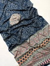 Tew Pure Creap Silk With Ajrakh Print Saree Wholesale Suppliers In India
